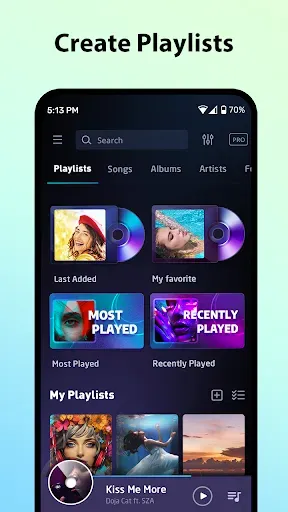 Скриншот 1 — плеер для музыки - mp3 плеер