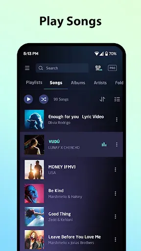 Скриншот 2 — плеер для музыки - mp3 плеер