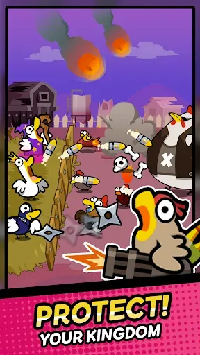 Скриншот 1 — Duck vs Chicken : Idle Defense