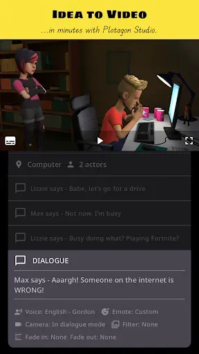Скриншот 1 — Plotagon Studio