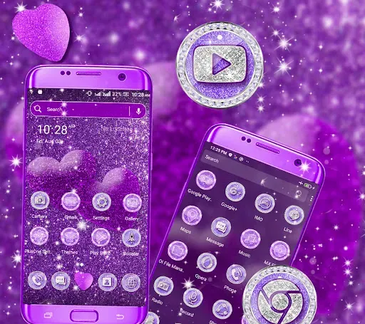 Скриншот 1 — Purple Glitter Launcher Theme
