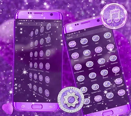 Скриншот 2 — Purple Glitter Launcher Theme