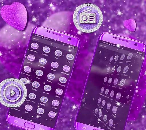 Скриншот 3 — Purple Glitter Launcher Theme