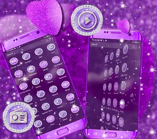 Скриншот 4 — Purple Glitter Launcher Theme