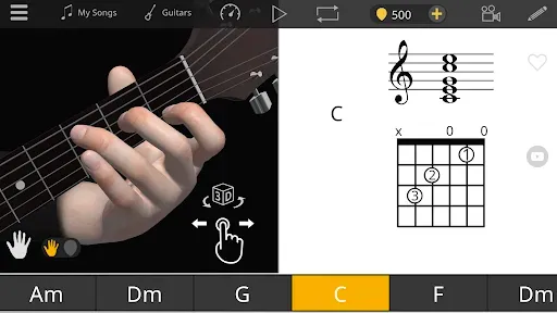 Скриншот 1 — Guitar 3D - основные аккорды