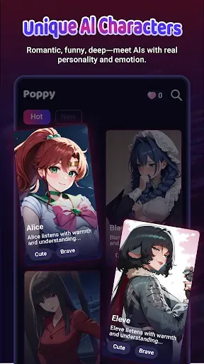 Скриншот 1 — Poppy:AI Roleplay Chat