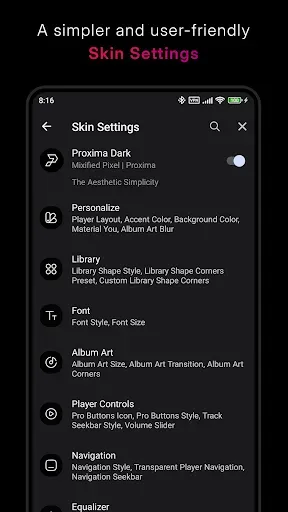 Скриншот 8 — Proxima - Poweramp Skin