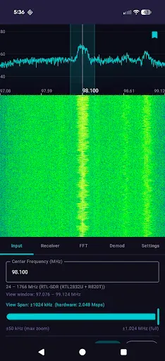 Скриншот 1 — SDR Pro: Radio Signal Analyzer