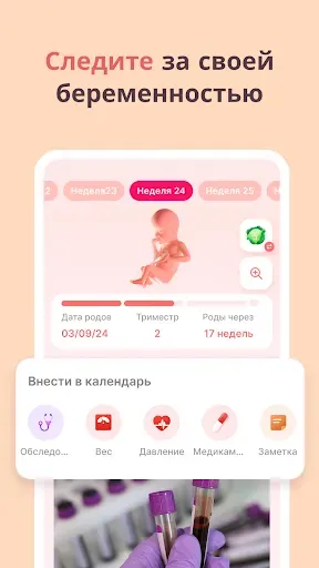 Скриншот 2 — Календарь беременности - Momly
