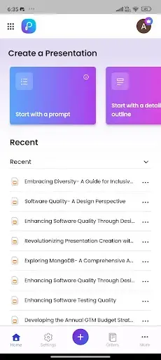 Скриншот 1 — Presentations.AI