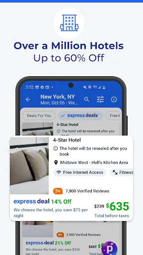 Скриншот 1 — Priceline: Hotel, Flight & Car