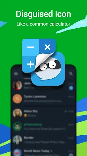 Скриншот 1 — TG Ninjia: Dual/Hide Telegram
