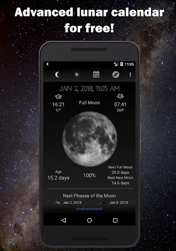 Скриншот 1 — Moon Phase Calendar