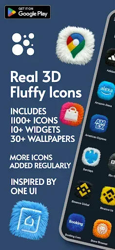 Скриншот 1 — Fluffy Icons - One UI Style