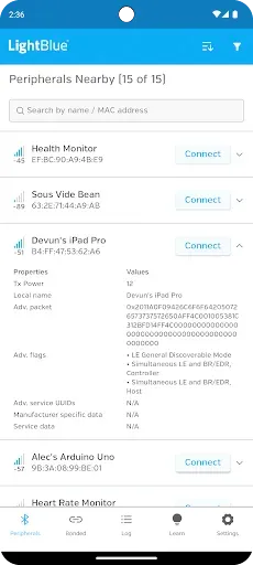 Скриншот 1 — LightBlue® — Bluetooth LE