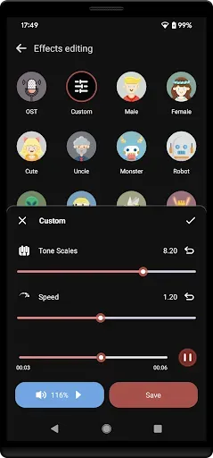 Скриншот 3 — Voice Changer : Music Custom
