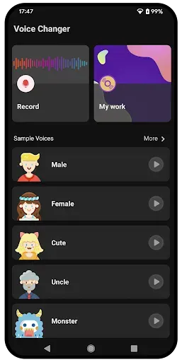 Скриншот 1 — Voice Changer with Effects