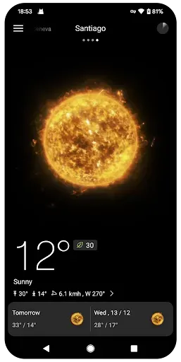 Скриншот 1 — Live Weather Forecast: WeaReal
