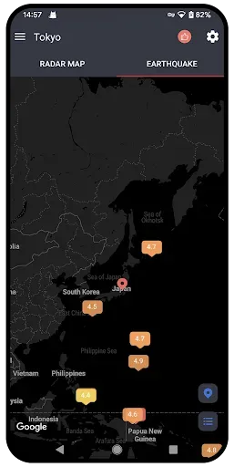 Скриншот 5 — Radar Map & Earthquake Monitor