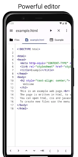 Скриншот 1 — WebCode - html, css, js ide