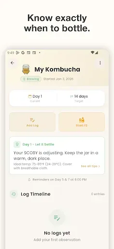 Скриншот 2 — Kombucha Brew Tracker