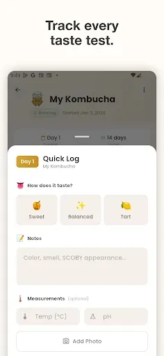 Скриншот 3 — Kombucha Brew Tracker