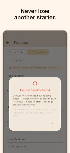 Скриншот 1 — Sourdough Starter Tracker