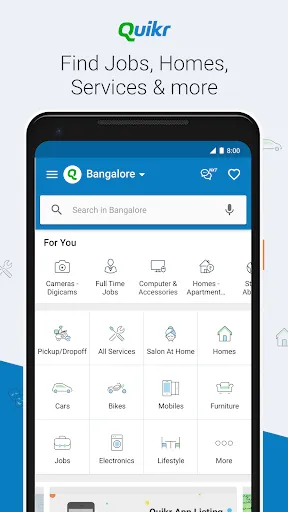 Скриншот 1 — Quikr: Homes, Jobs, Cars Etc