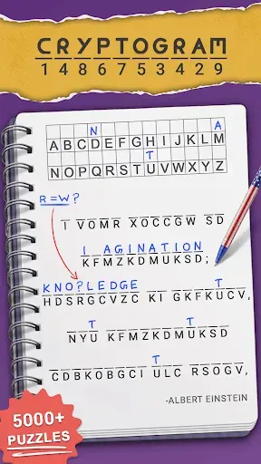 Скриншот 1 — CodeWords: Cryptogram Puzzles