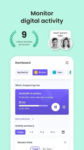 Скриншот 1 — Qustodio Parental Control App