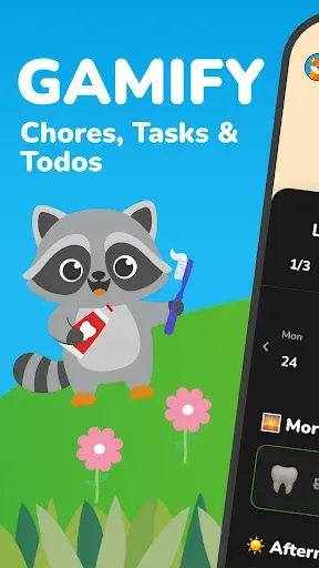 Скриншот 1 — Raccoon Kids: Make Chores Fun