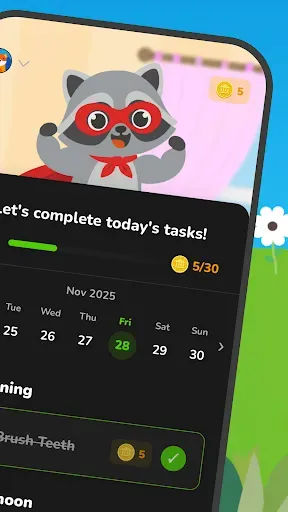 Скриншот 2 — Raccoon Kids: Make Chores Fun