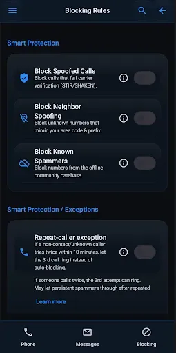 Скриншот 4 — Block Guard Блокировка вызовов