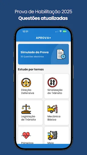 Скриншот 1 — Aprova+ Prova de Habilitação