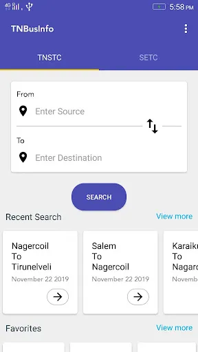 Скриншот 2 — TN Bus Info - Tamilnadu TNSTC