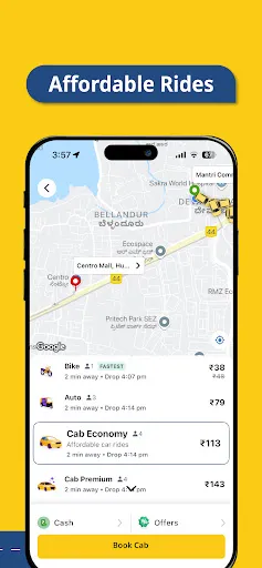 Скриншот 2 — Rapido: Bike-Taxi, Auto & Cabs