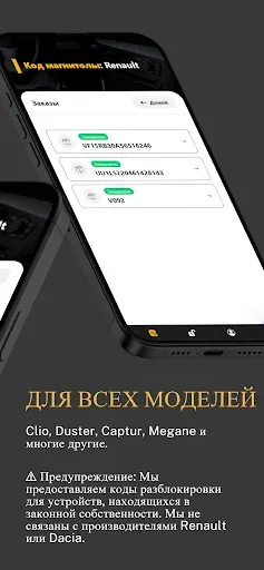 Скриншот 2 — код магнитолы рено