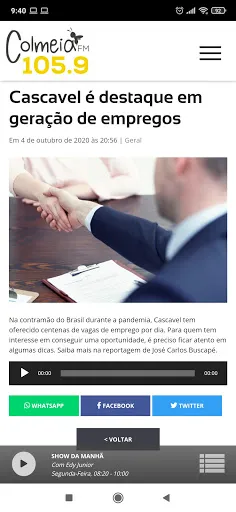 Скриншот 3 — Colmeia FM - Cascavel - PR