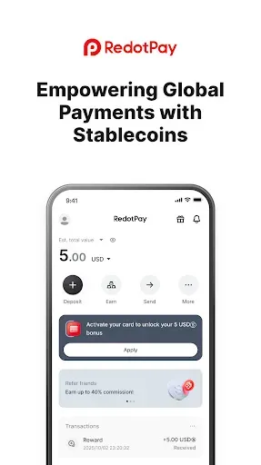 Скриншот 1 — RedotPay: Crypto Card & Pay