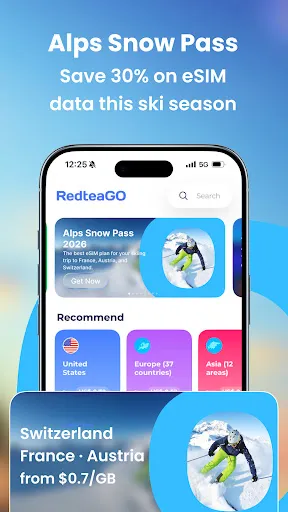 Скриншот 1 — RedteaGO - eSIM Phone Internet