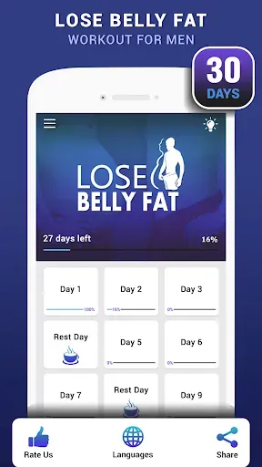 Скриншот 2 — Lose Belly Fat Workout for Men