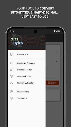 Скриншот 1 — Bits Bytes Binary Converter