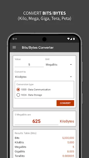 Скриншот 2 — Bits Bytes Binary Converter