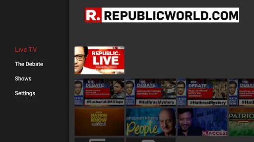 Скриншот 1 — Republic TV - Live Breaking Ne