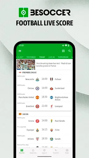 Скриншот 1 — BeSoccer: Soccer Live Score