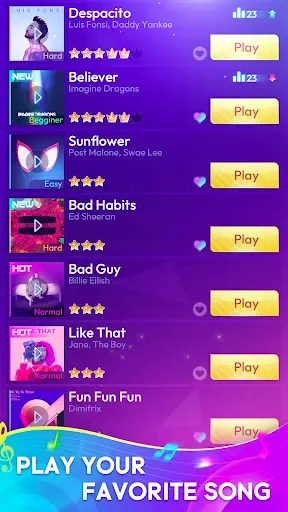 Скриншот 1 — Rhythm Tiles : Piano Game