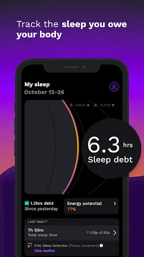 Скриншот 2 — RISE: Sleep Tracker