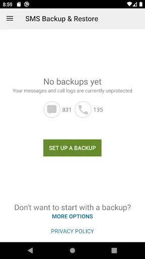 Скриншот 1 — SMS Backup & Restore