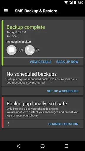 Скриншот 2 — SMS Backup & Restore