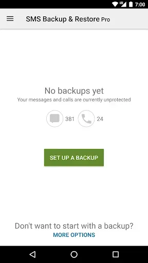 Скриншот 1 — SMS Backup & Restore Pro